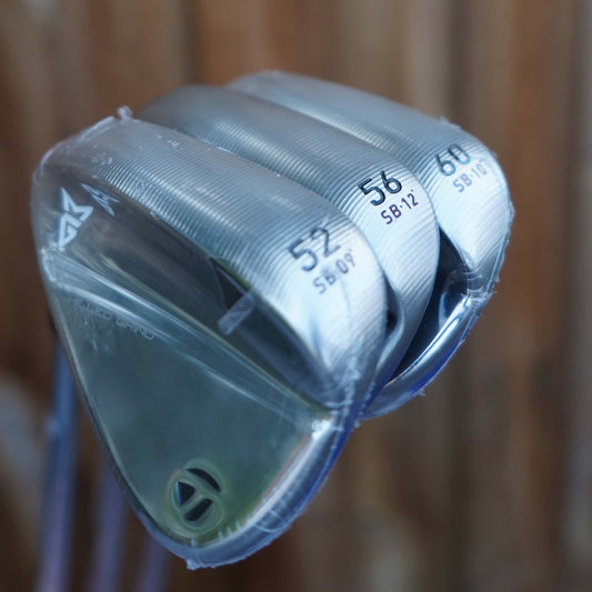 TaylorMade Milled Grind Chrome Satin Wedge Set 52/09, 56/12, 60/10 (LH)
